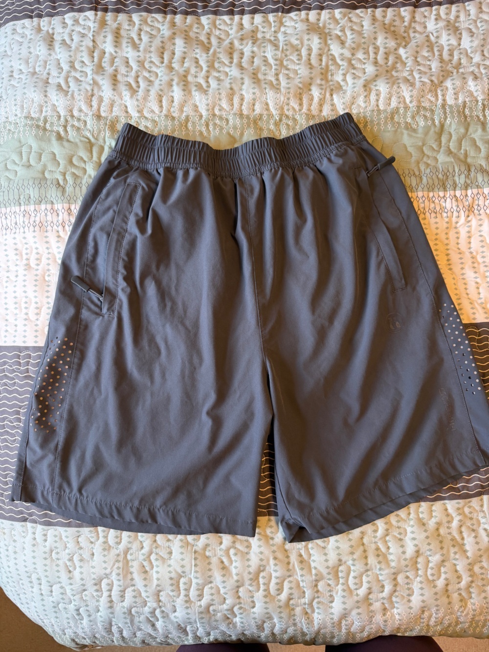 Men's Athletic Shorts with Elastic Waistband - Gray